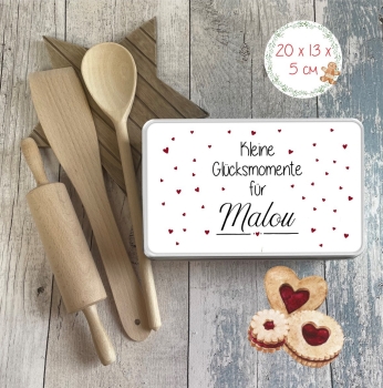 zuckersüße KEKSDOSE Plätzchendose mit Name personalisiert kleine Glücksmomente Geburtstag Weihnachten Geschenke von Lüttentüddel®